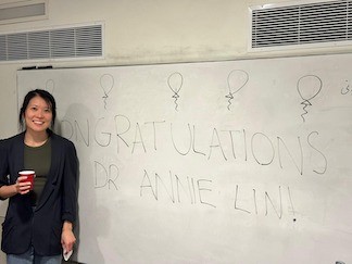 December 2022: Congratulations to Dr. Annie Lin on a successful Ph.D. defense!
